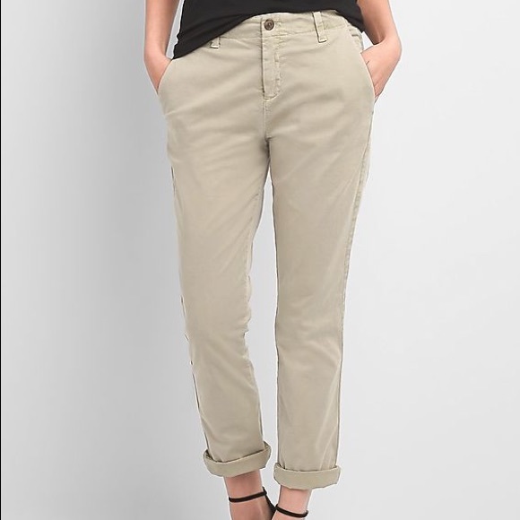 GAP Beige Girlfriend Chinos with Side Stripe - Picture 2 of 8